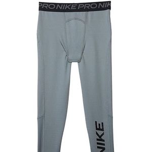 Nike Big Boys Pro Warm Graphic Training Tights Gray/Black Dri-FIT L (CU9131-084)